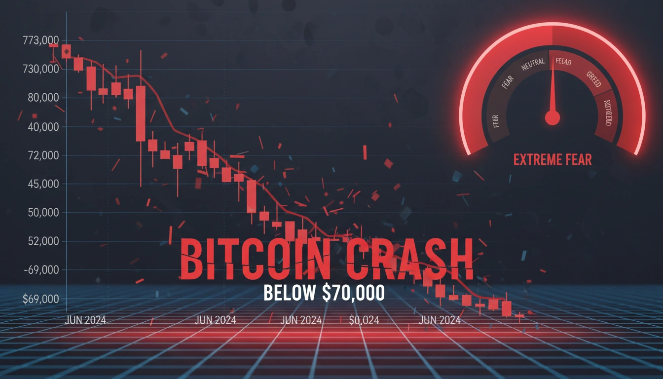 Bitcoin упал ниже $70 000 — экстремальный страх охватил рынок