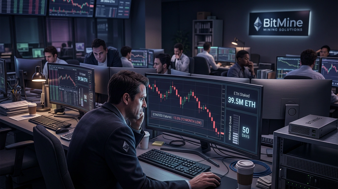 Ethereum Futures Hit 13-Month Low as Stakers Hold 39.5M ETH