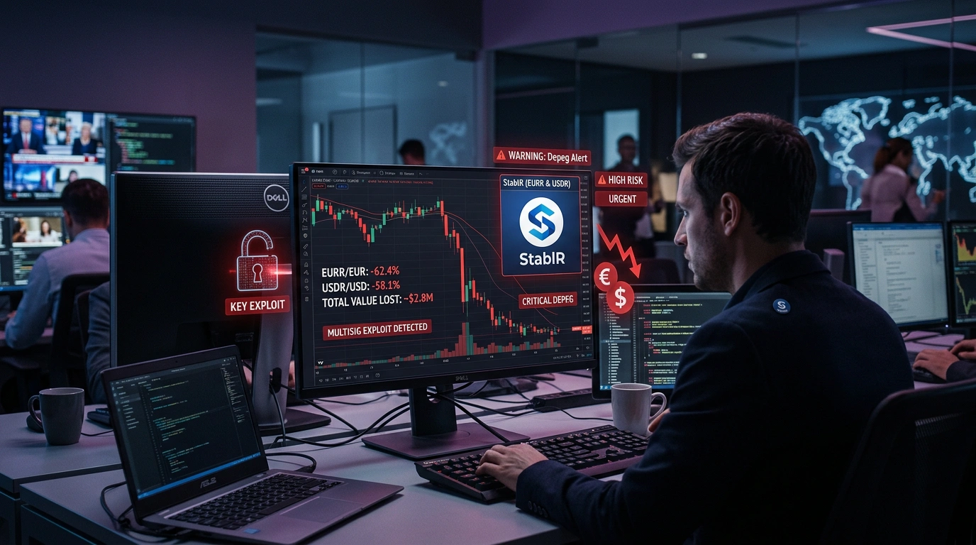 Взлом StablR через слабый multisig: EURR упал на 23%, USDR потерял 30%