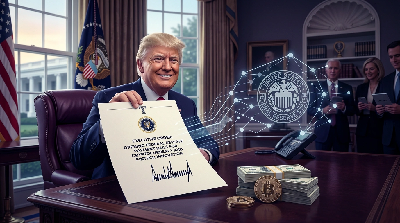 Trump Signs Executive Order: Fed Has 120 Days to Review Crypto Access to Payment Systems